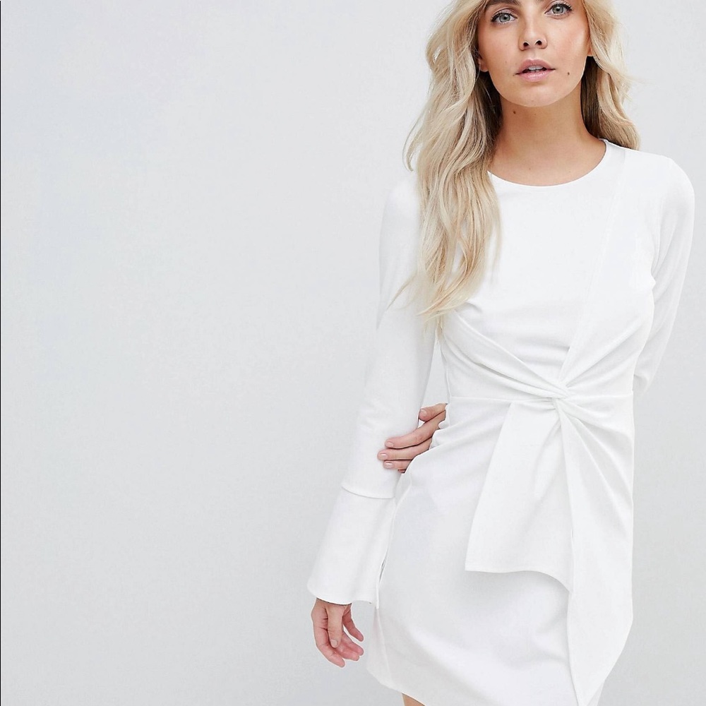 White Petite Mini Skater Dress NWT